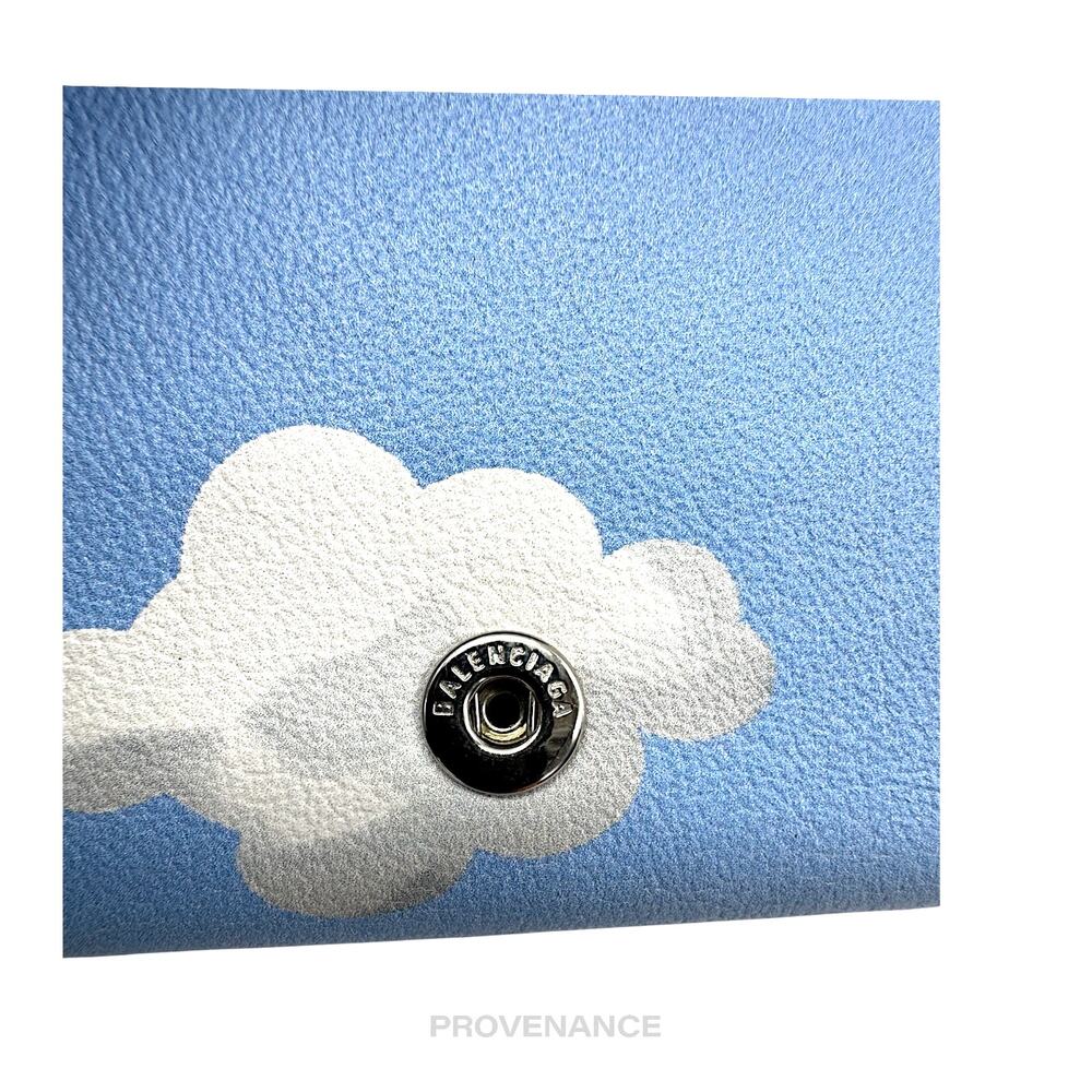 🔴 Balenciaga Papier Mini Card Wallet - Clouds Blue Leather - Picture 12 of 12